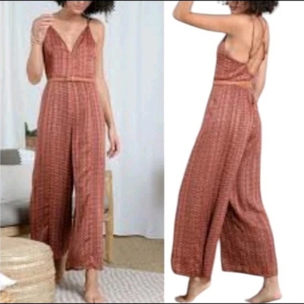 NWT Molly Bracken rust colored spaghetti strap jumpsuit. Medium.